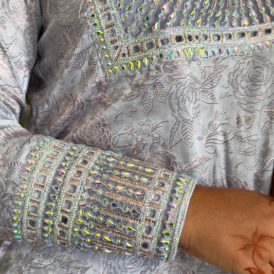 The Italian Silk Edit Mukhawar: Steel Grey